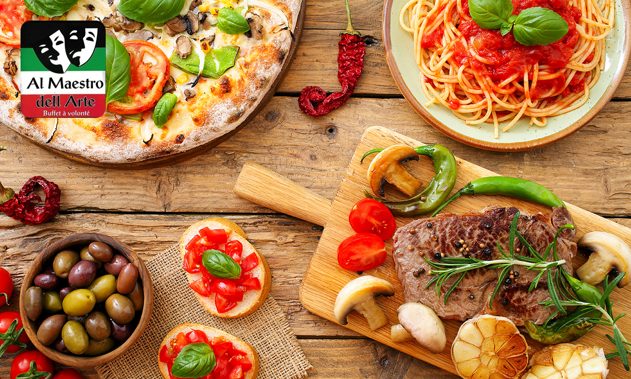 Buffet italien à volonté + apéritif chez Al Maestro Dell Arte