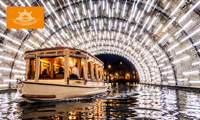Rondvaart (75 min) + evt. onbeperkt drank tijdens Amsterdam Light Festival