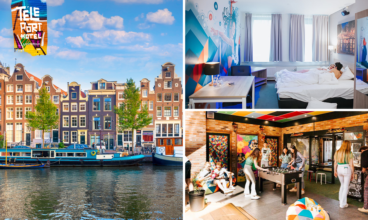 Overnachting voor 2 of 4 personen + parkeren in Amsterdam