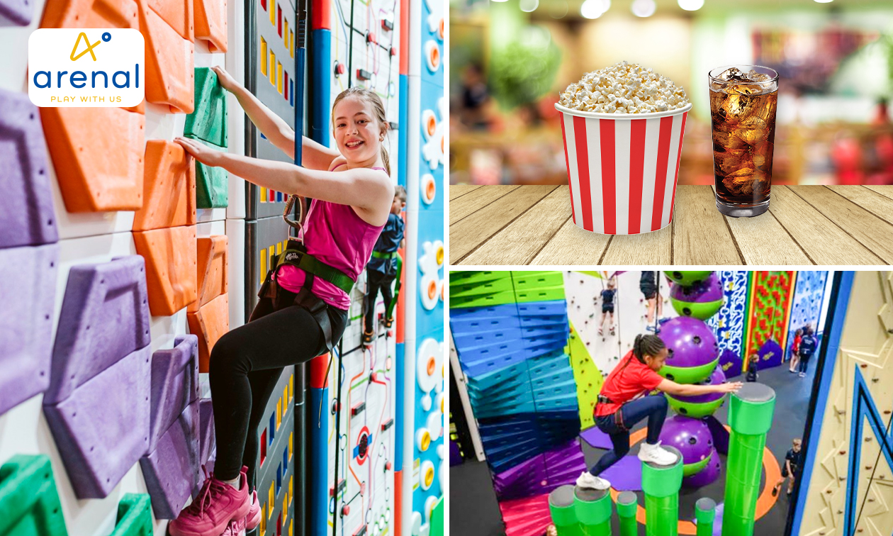 Toegang klimpark (1,5 uur) + popcorn + drankje