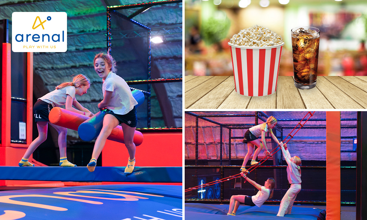 Toegang trampolinepark (120 minuten) + popcorn + drankje