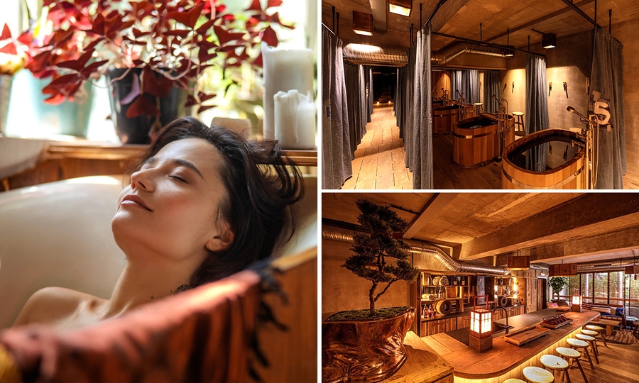 Japans bad + sauna in de Japanse Spa bij Atsukan