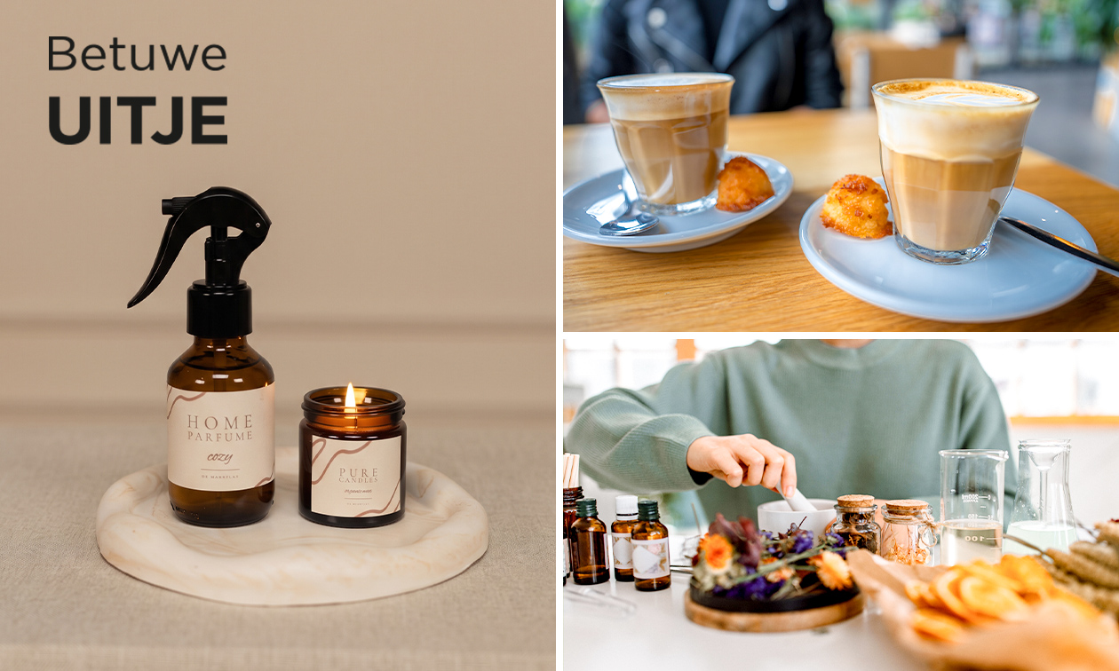 Workshop geurkaars en huisparfum maken (2 uur) + koffie/thee/cappuccino + lekkernij
