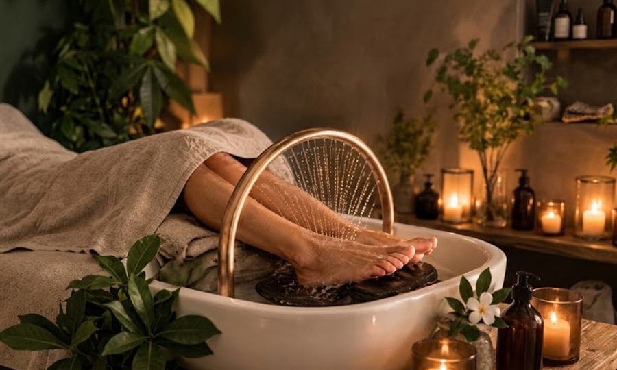 Spa des pieds + réflexologie thaï + évtl. drainage lymphatique et plus