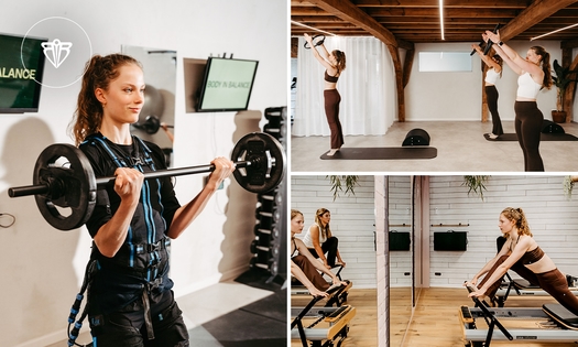 4 of 5 sessies EMS, Pilates en/of Reformer