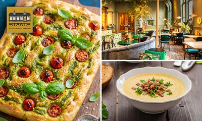 2-gangen keuzelunch bij Lounge en Boutiquehotel STAATS