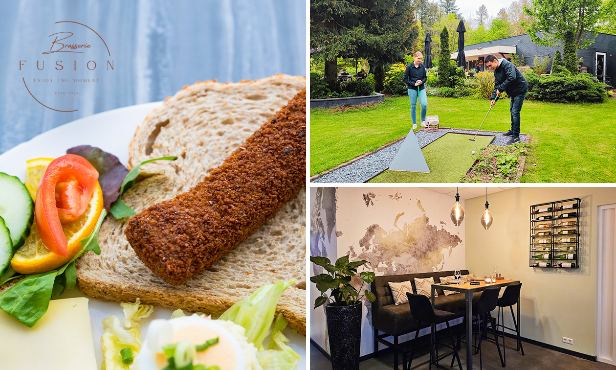 2-gangen keuzelunch + minigolf bij Brasserie Fusion