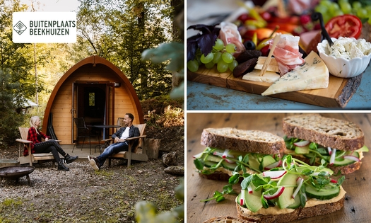 Nuit dans un Pod + service de petits pains et mousseux à Buitenplaats Beekhuizen