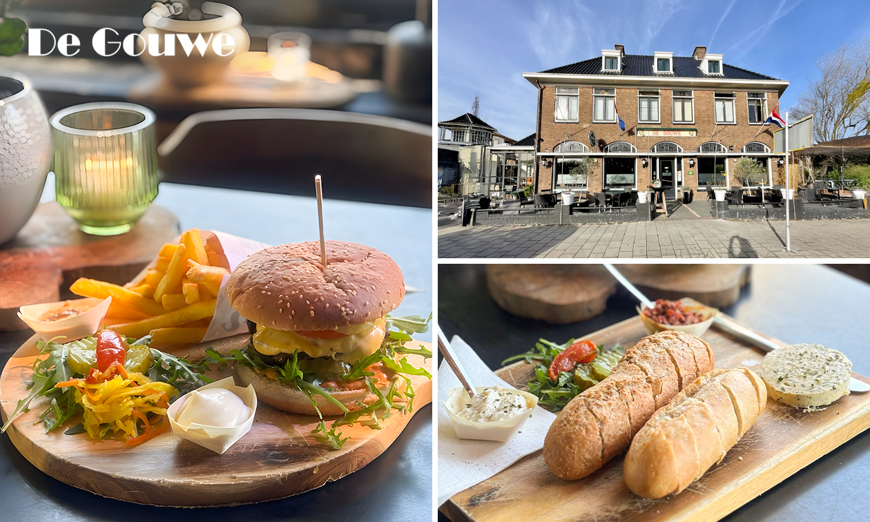 Hoofdgerecht of 3-gangen keuzediner bij Café de Gouwe in Oegstgeest