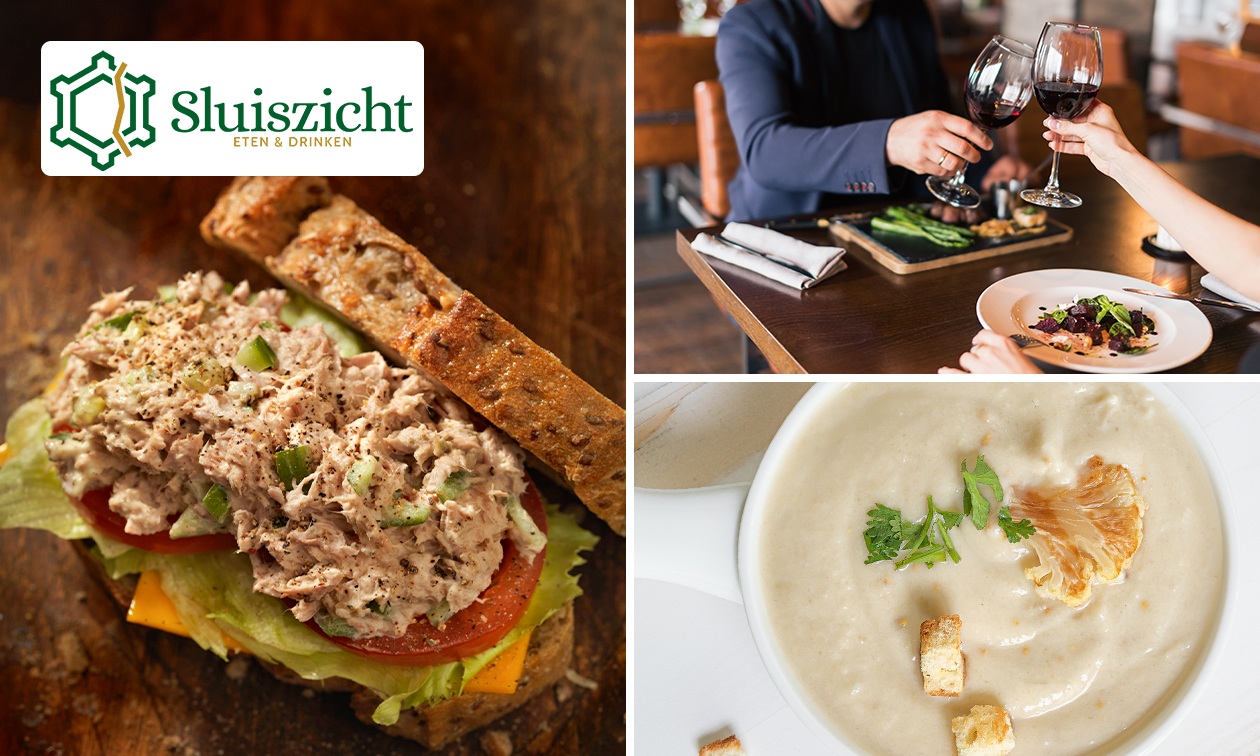 2-gangen keuzelunch bij Café Restaurant Sluiszicht