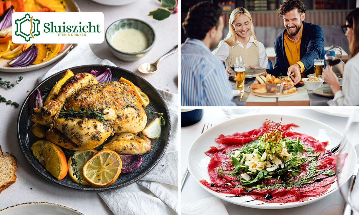 3-gangendiner à la carte bij Café Restaurant Sluiszicht