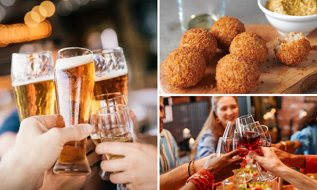 Bittergarnituur + 2 drankjes naar keuze in hartje Gouda