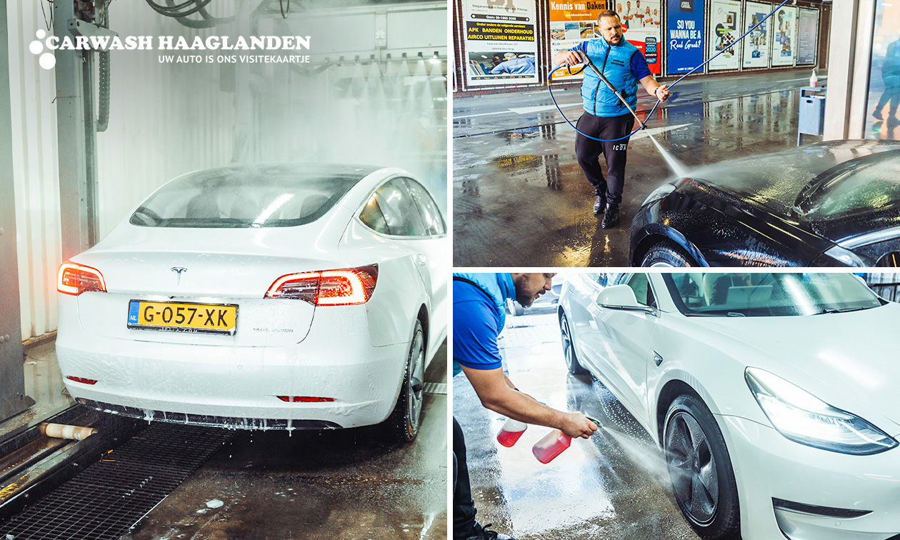 Autowasbeurt bij Carwash Haaglanden, evt. + desinfectie interieur