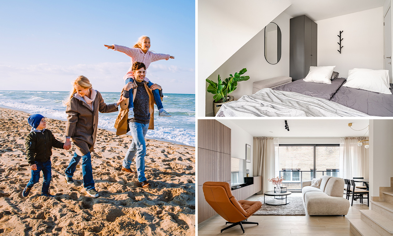 Overnachting(en) voor 4 tot 6 in een luxe triplex appartement in hartje Blankenberge