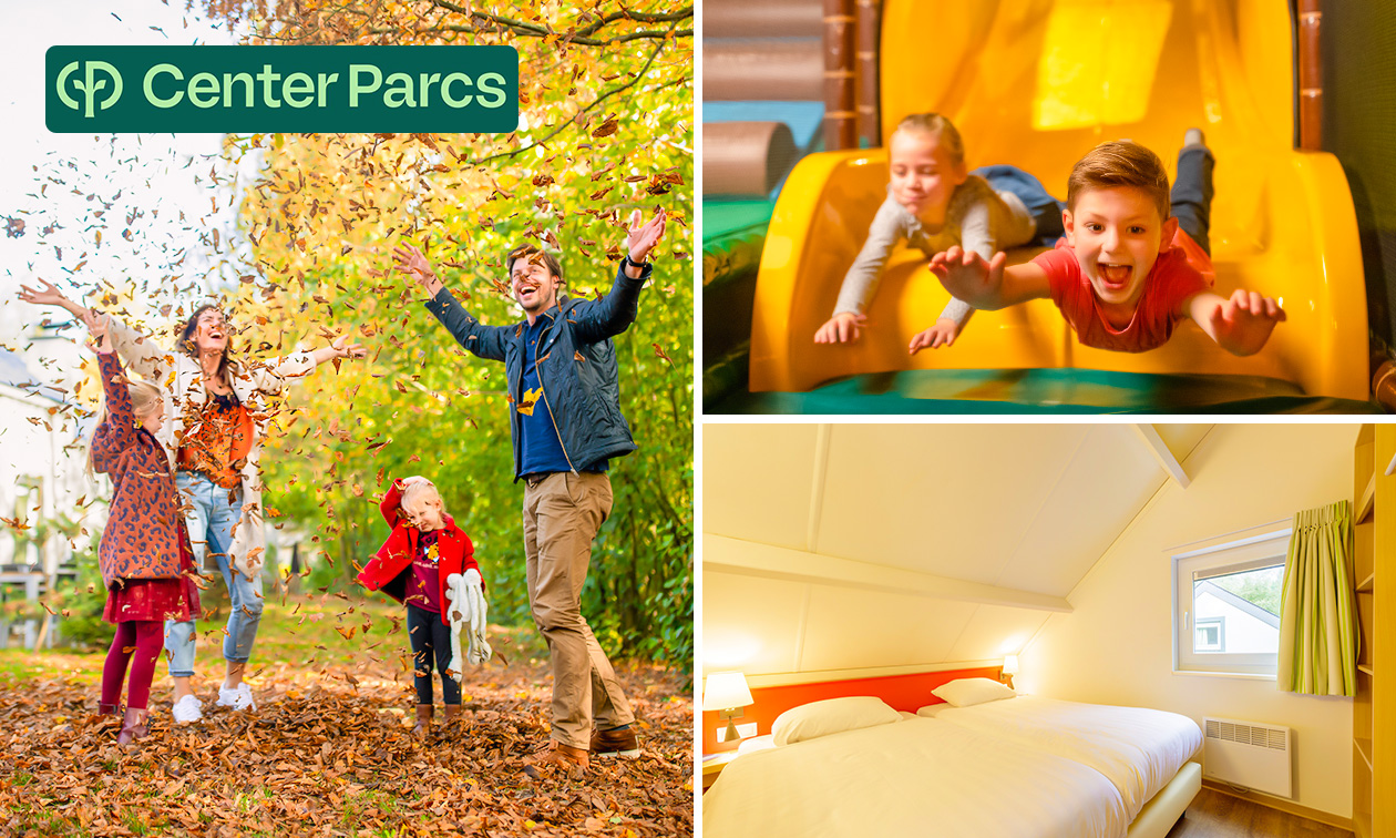 3, 4 of 7 overnachtingen voor 4 tot 8 personen in Center Parcs 3, 4 of 7 overnachtingen voor 4 tot 8 personen in Center Parcs
