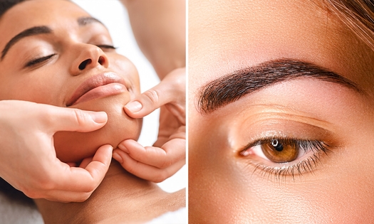 Gelaatsbehandeling (50 of 60 min) + hoofdmassage + evt. ontharing wenkbrauwen