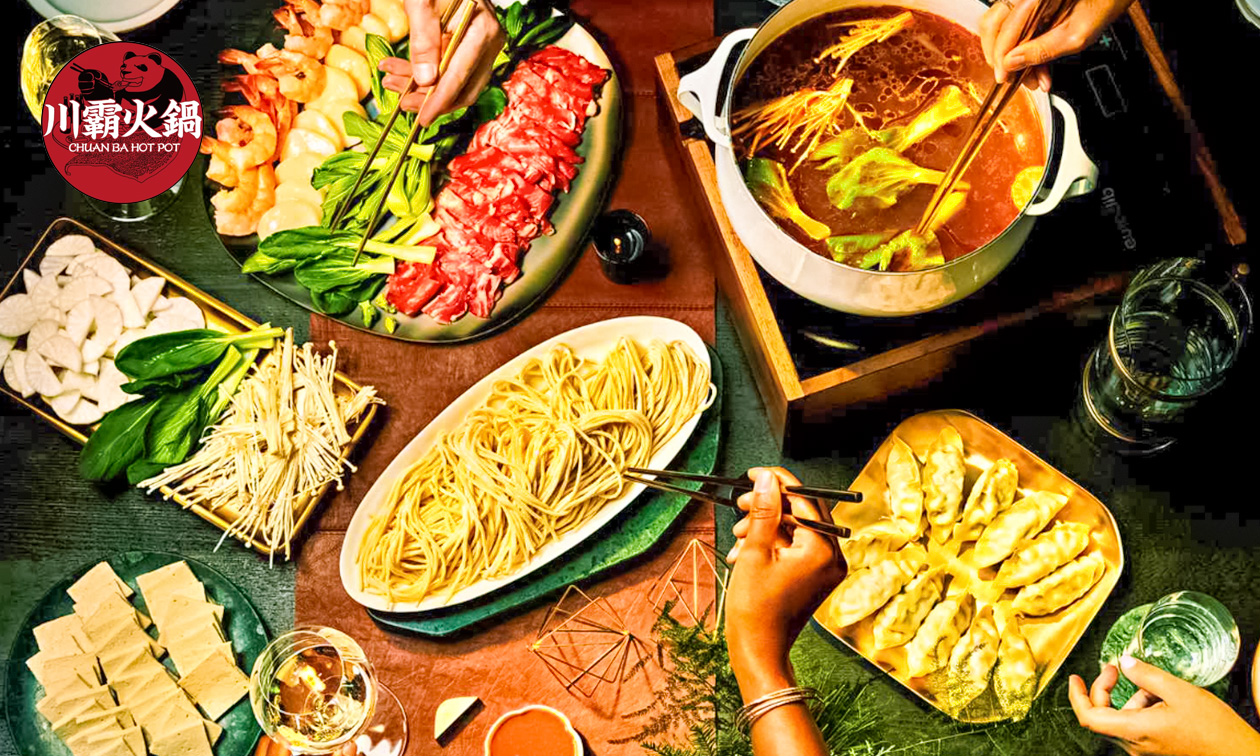 Hot pot vlees- of vismix + voorgerecht + bijgerecht + nagerecht