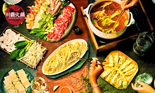 Hot pot vlees- of vismix + voorgerecht + bijgerecht + nagerecht