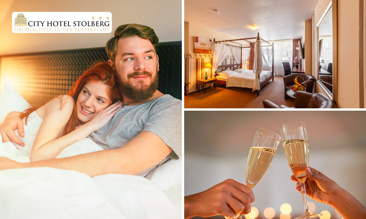 Overnachting voor 2 + ontbijt + late check-out + welkomstdrankje in Stolberg