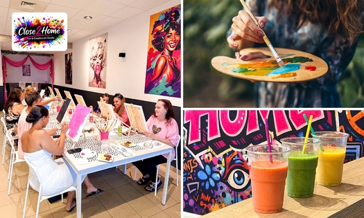 Sip & Paint-schilderworkshop (2 uur) incl. schildermaterialen + drankje + snack in hartje Lelystad
