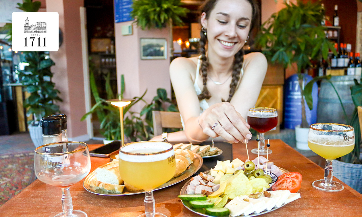 Luxe bierproeverij met 5 bieren + bijpassende tapasplank