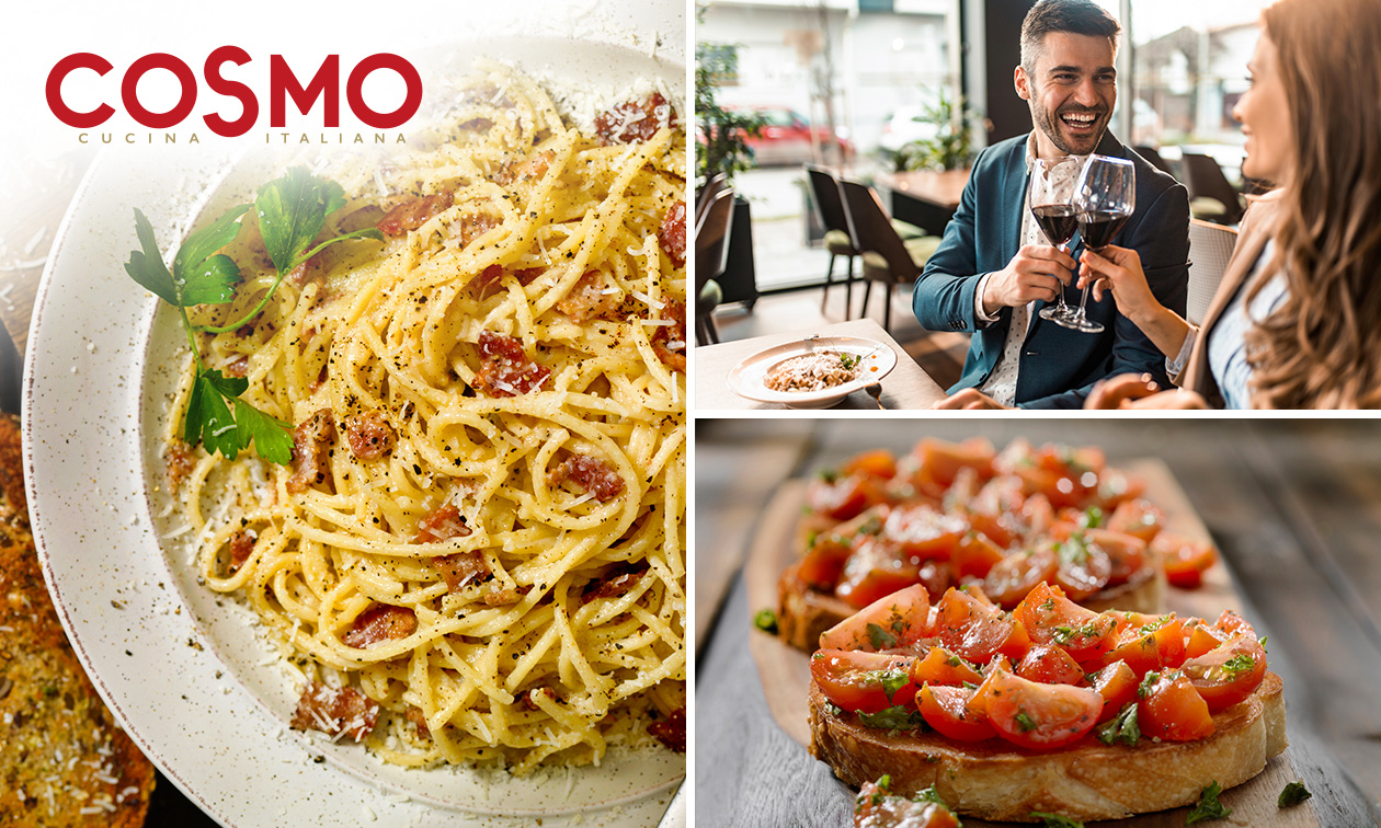 Italiaans 3-gangendiner of -lunch à la carte bij Cosmo Cucina Italiana