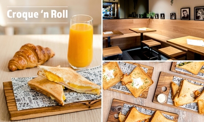 2 croques naar keuze + salade + nagerecht bij Croque 'n Roll