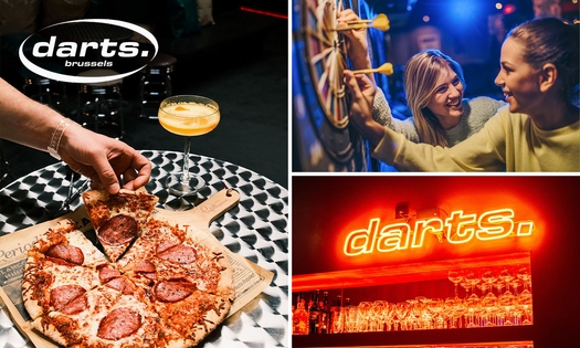 1 ou 2h de fléchettes pour 2 à 6 + planche ou pizza à partager + boissons à Bruxelles