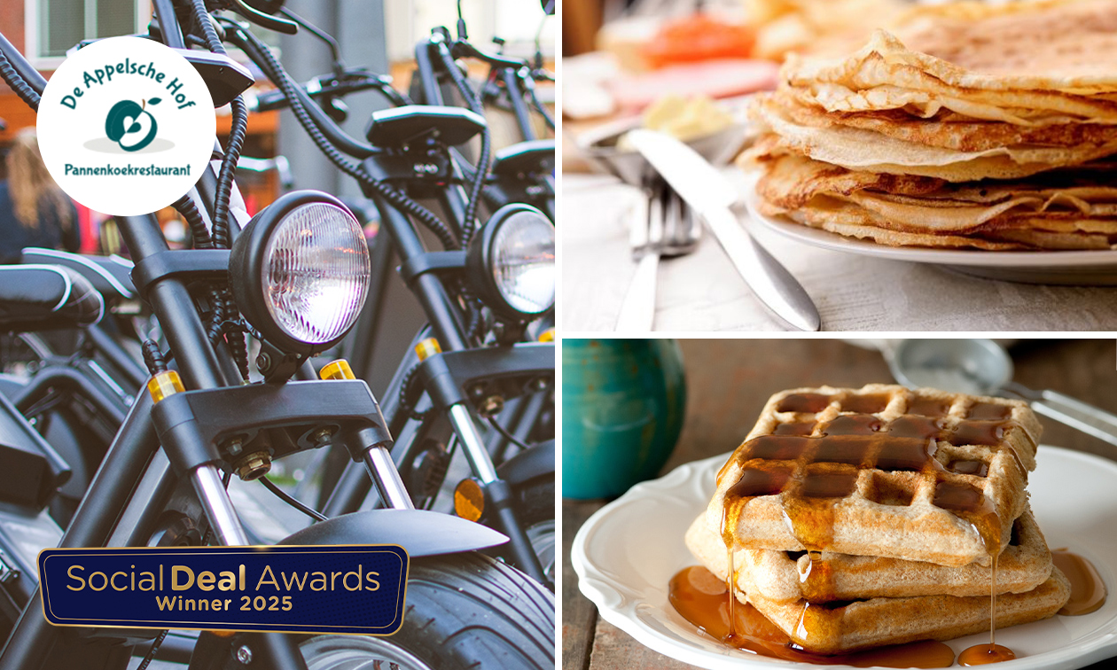 E-chopper (3 uur) + warme drank + naturel pannenkoek bij De Appelsche Hof