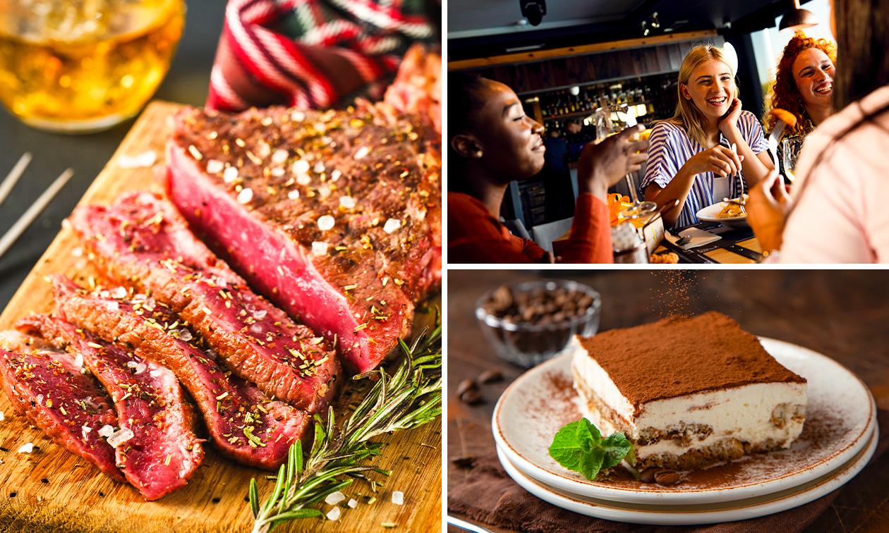 2- of 3-gangenlunch of -diner à la carte