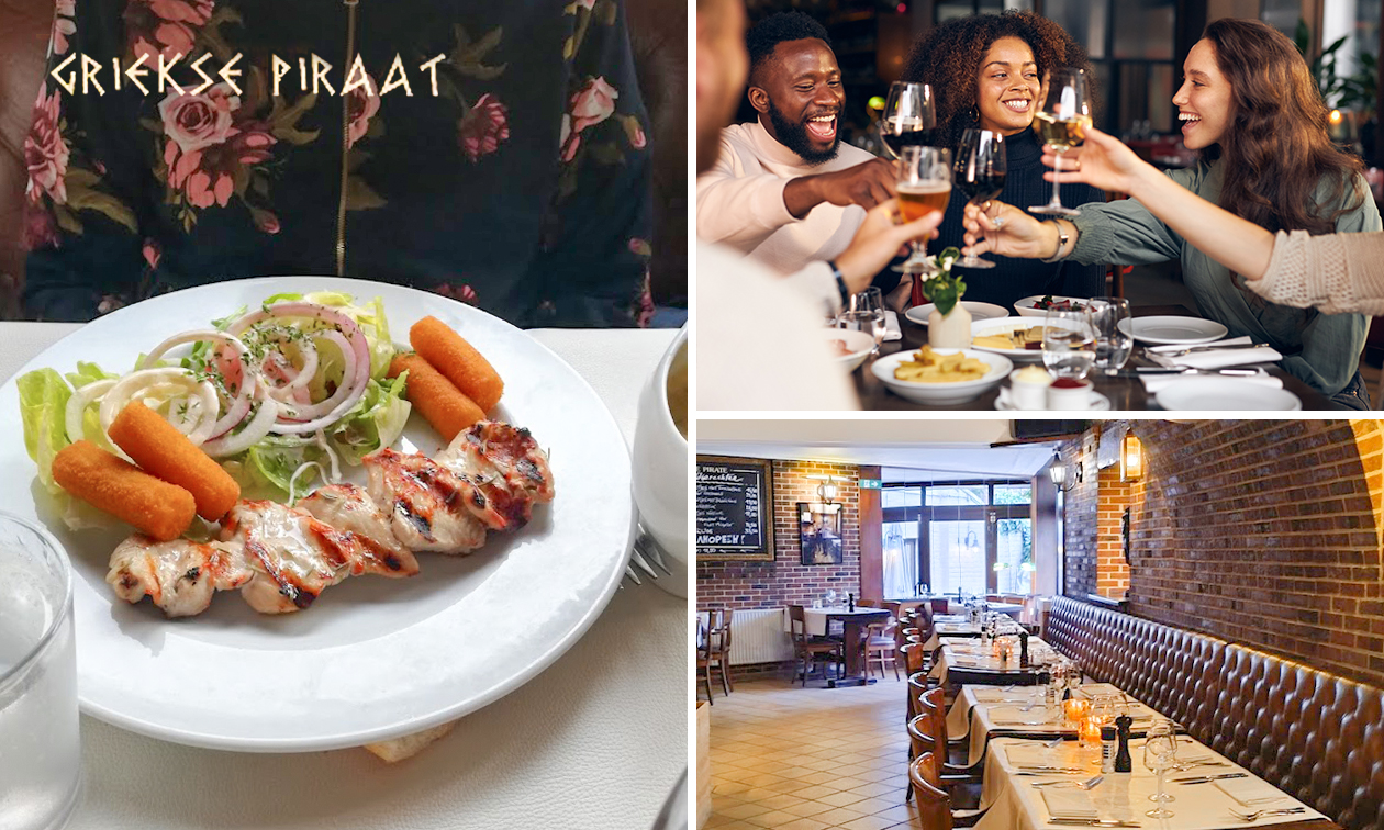 Grieks 3-gangen keuzediner + drankje bij De Griekse Piraat