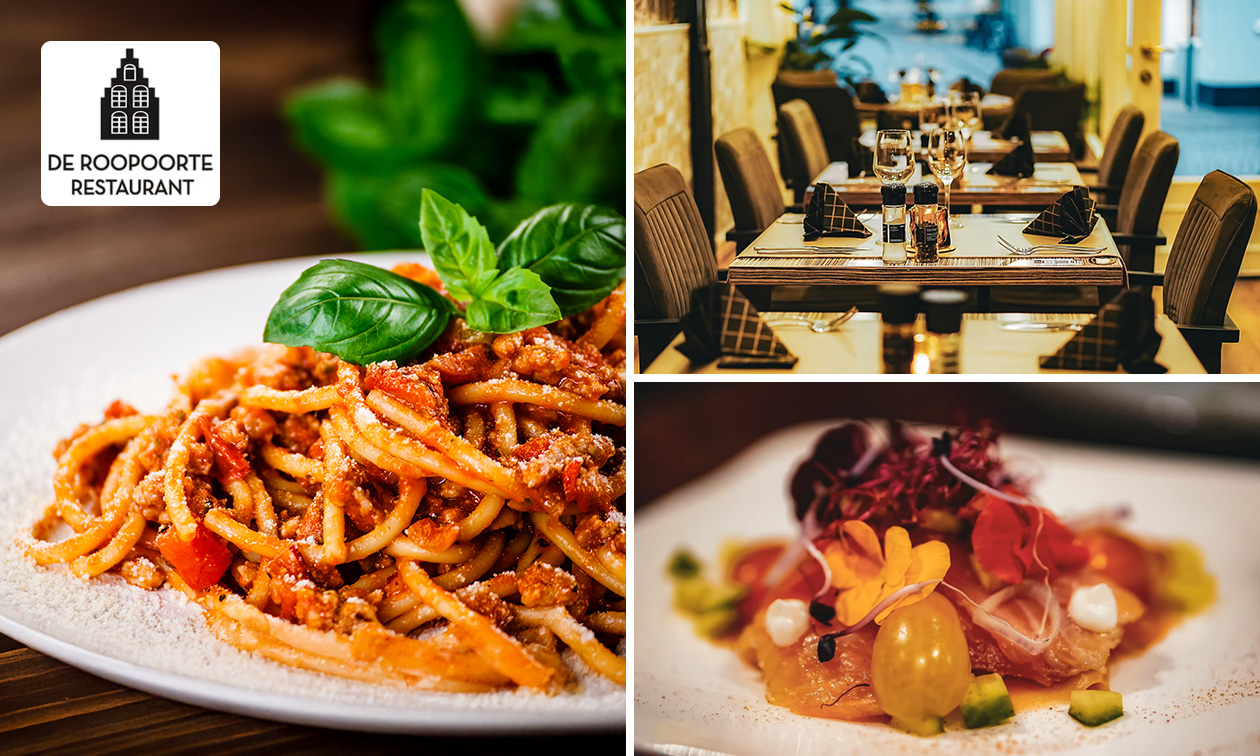 3-gangendiner of -lunch à la carte bij De Roopoorte in hartje Brugge