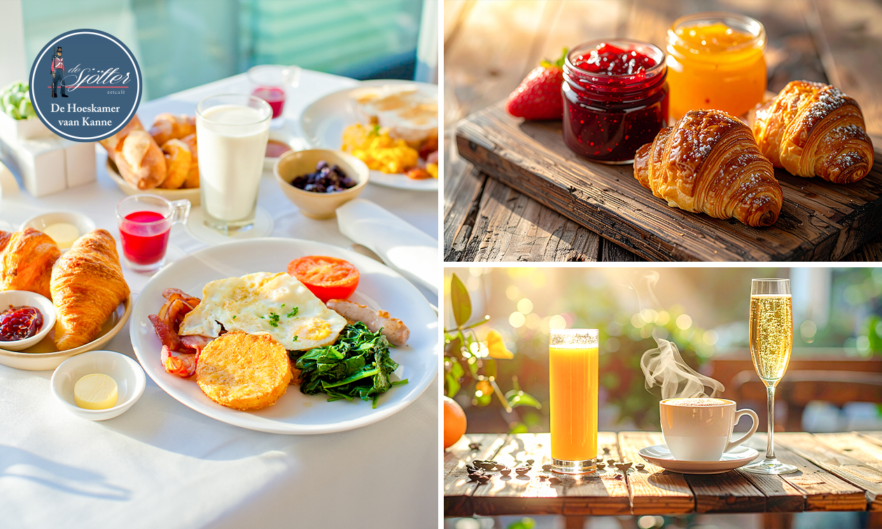 Petit-déjeuner de luxe + verre de mousseux
