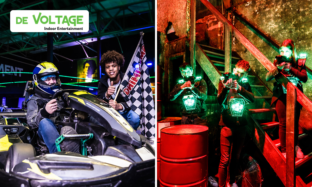 2 heats karten + lasergamen bij De Voltage
