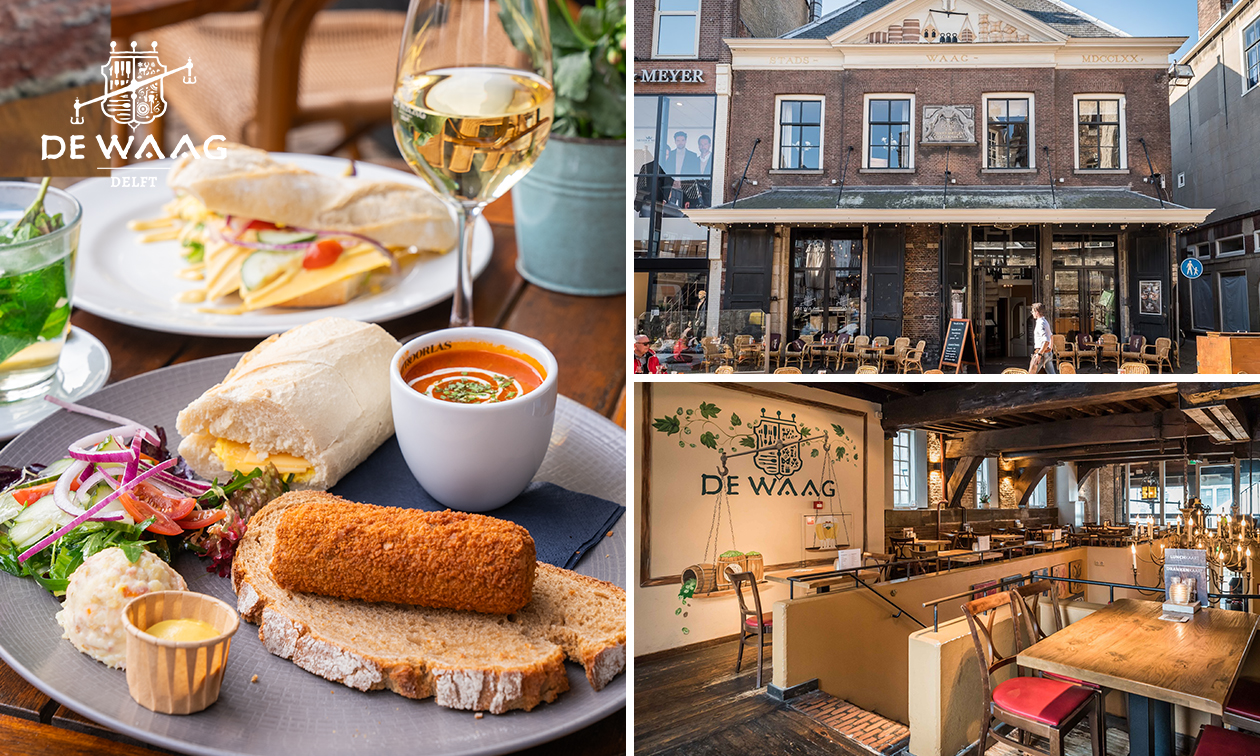 12-uurtje of 2-gangenlunch bij De Waag in hartje Delft 12-uurtje of 2-gangenlunch bij De Waag in hartje Delft