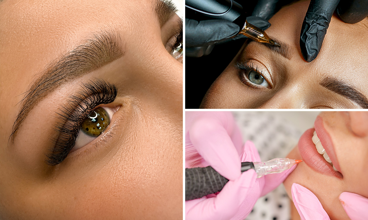 Powder brows, lippigmentatie of wimperextensions naar keuze