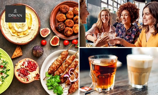 Menu libanais en 2 services + boisson au choix au restaurant Diwan
