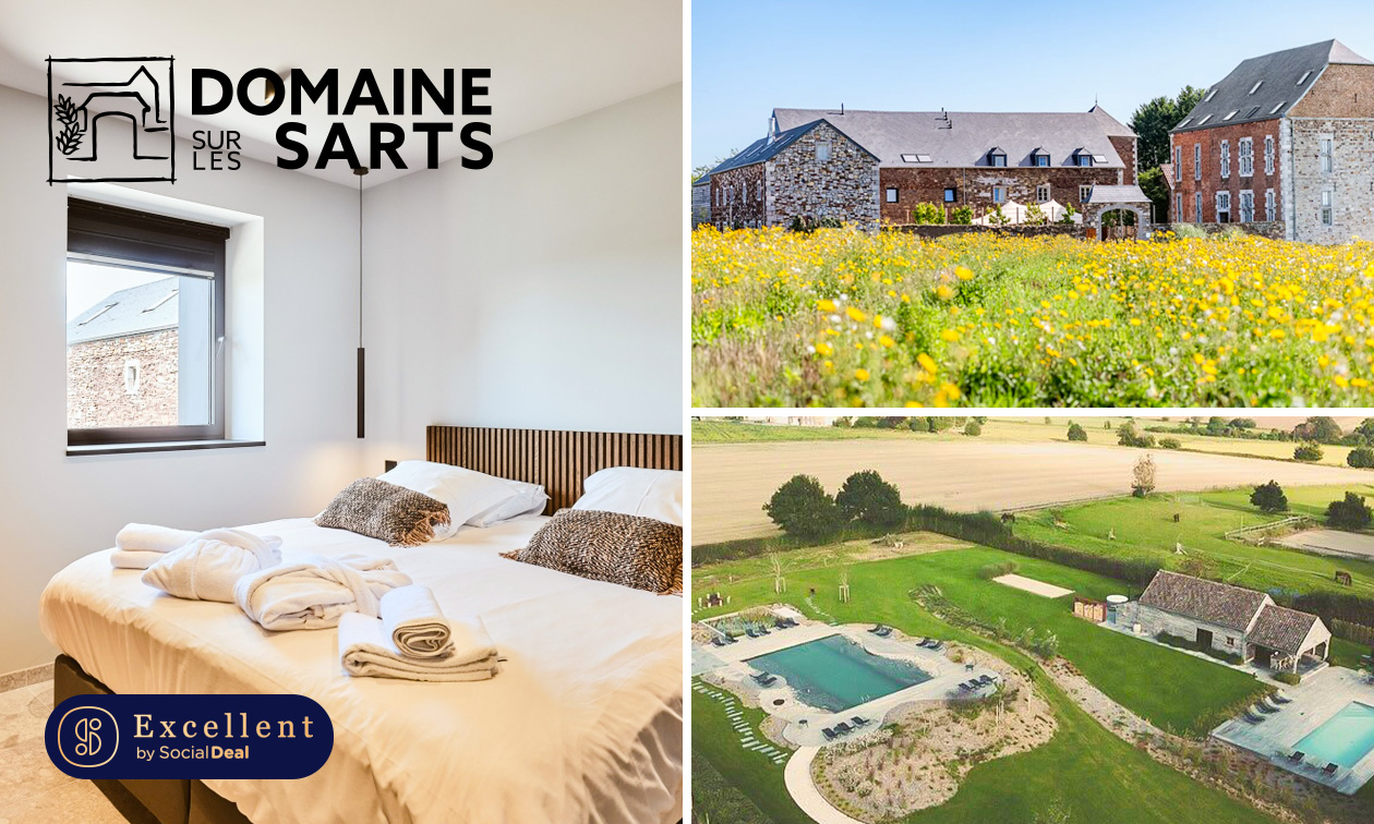 Overnachting(en) voor 2 + ontbijt + spa + hydromassage + late check-out dicht bij Namen