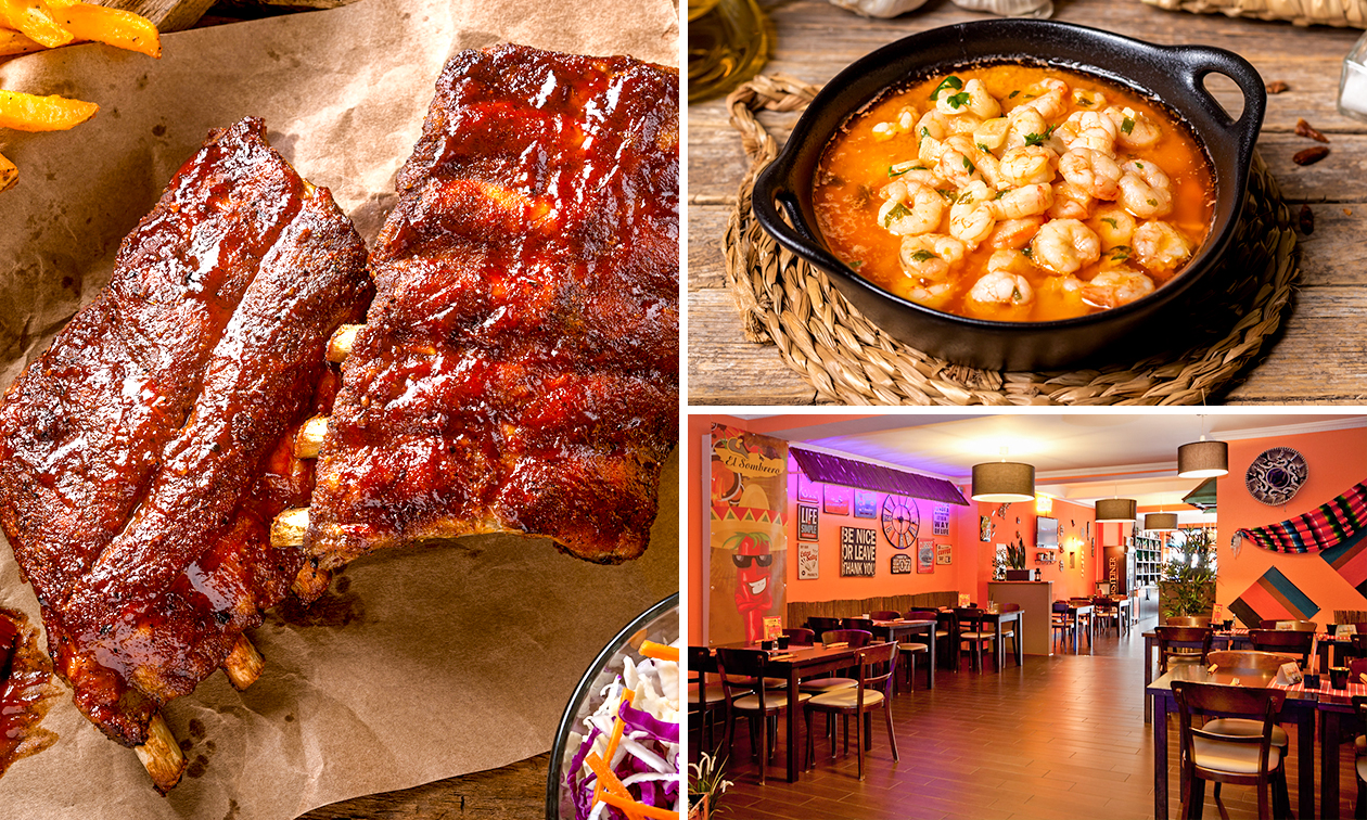 All-You-Can-Eat Spareribs oder Gambas (3 Std.) + Nachos + Dips bei El Sombrero Hückelhoven