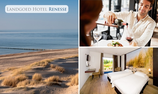 Overnachting(en) voor 2 + ontbijt + hoofdgerecht in Renesse