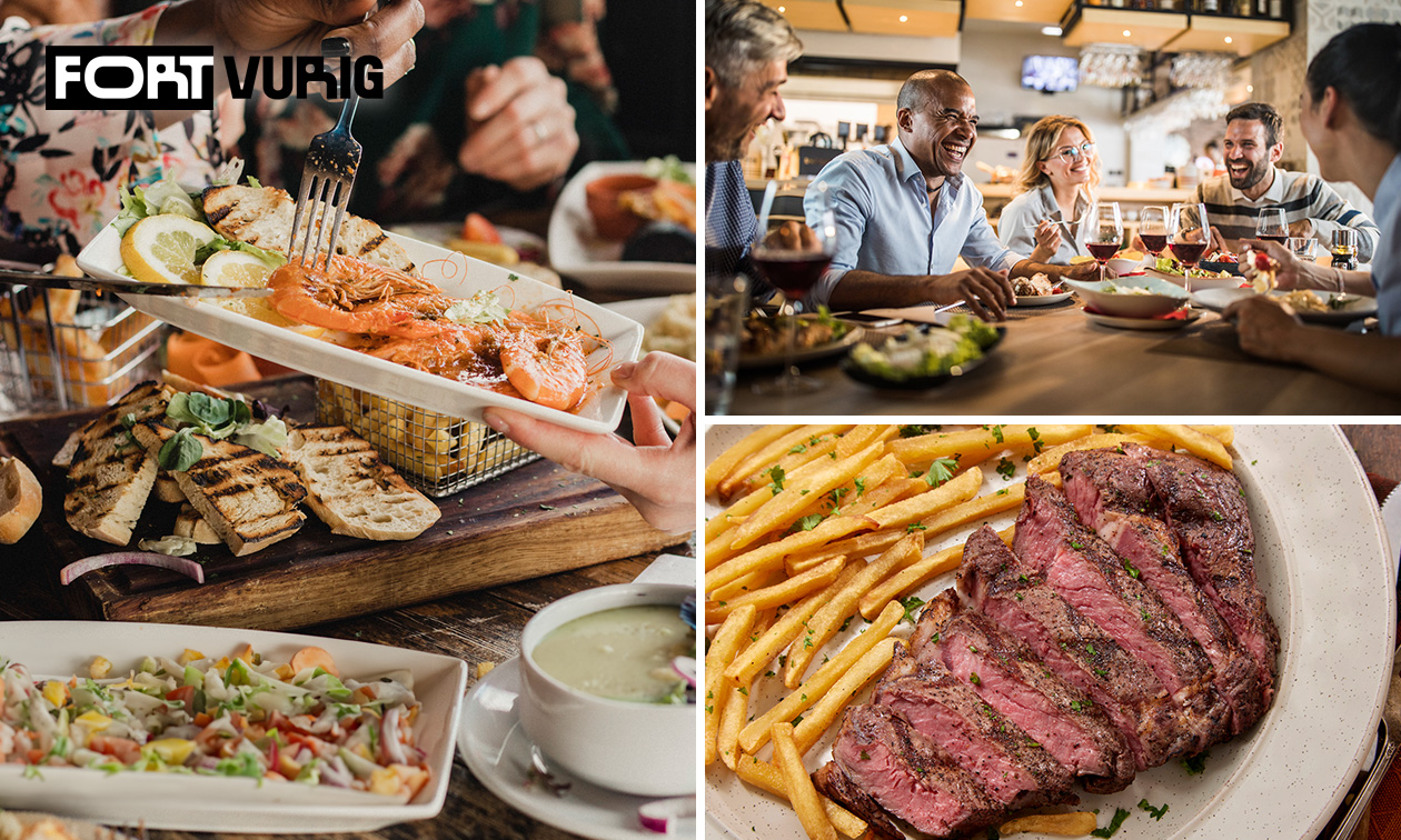 3- of 4-gangen shared dining-diner van de chef