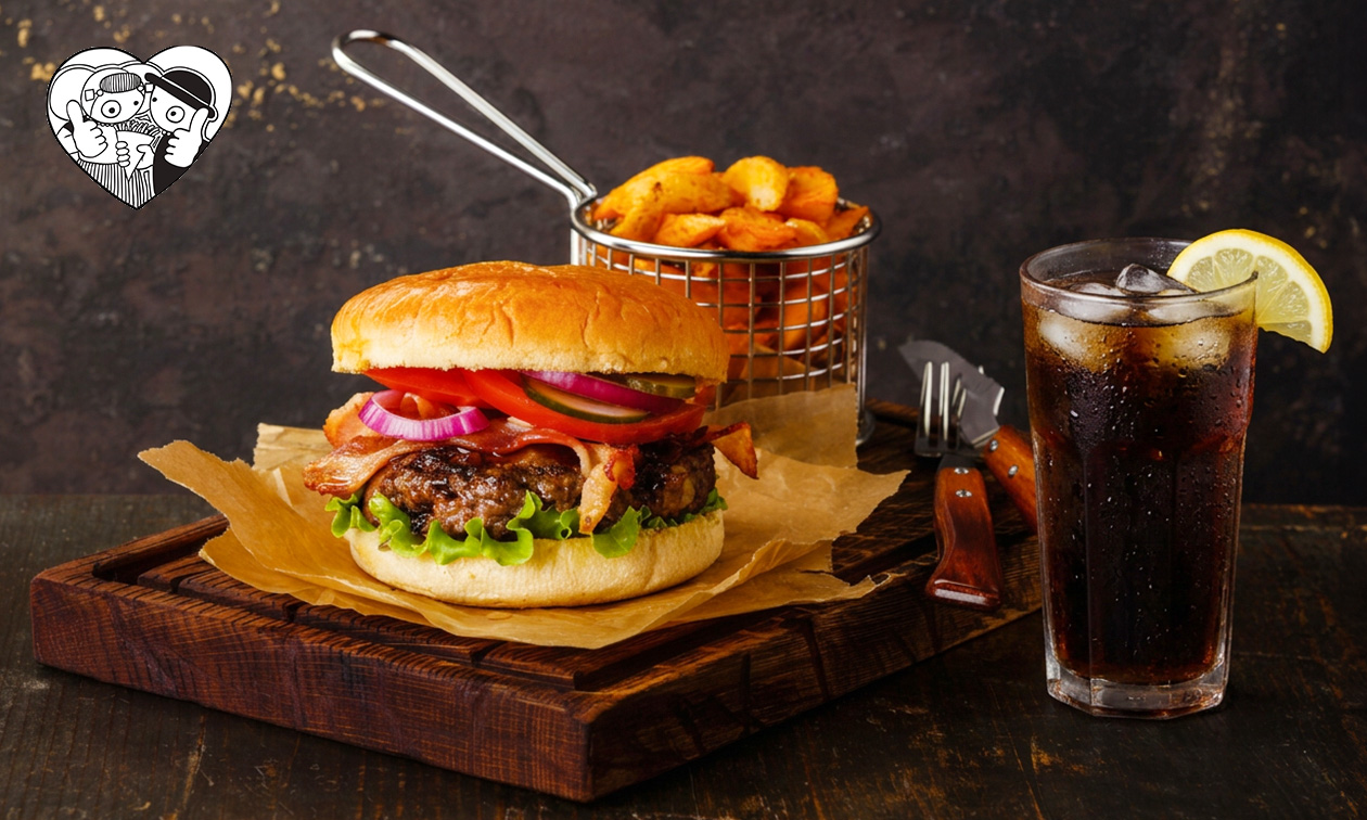 Burger + friet + saus + frisdrank naar keuze bij Friet Enzo... Goes