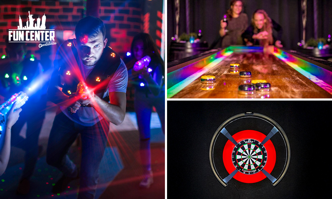 Lasergamen of shuffle + smartdarts