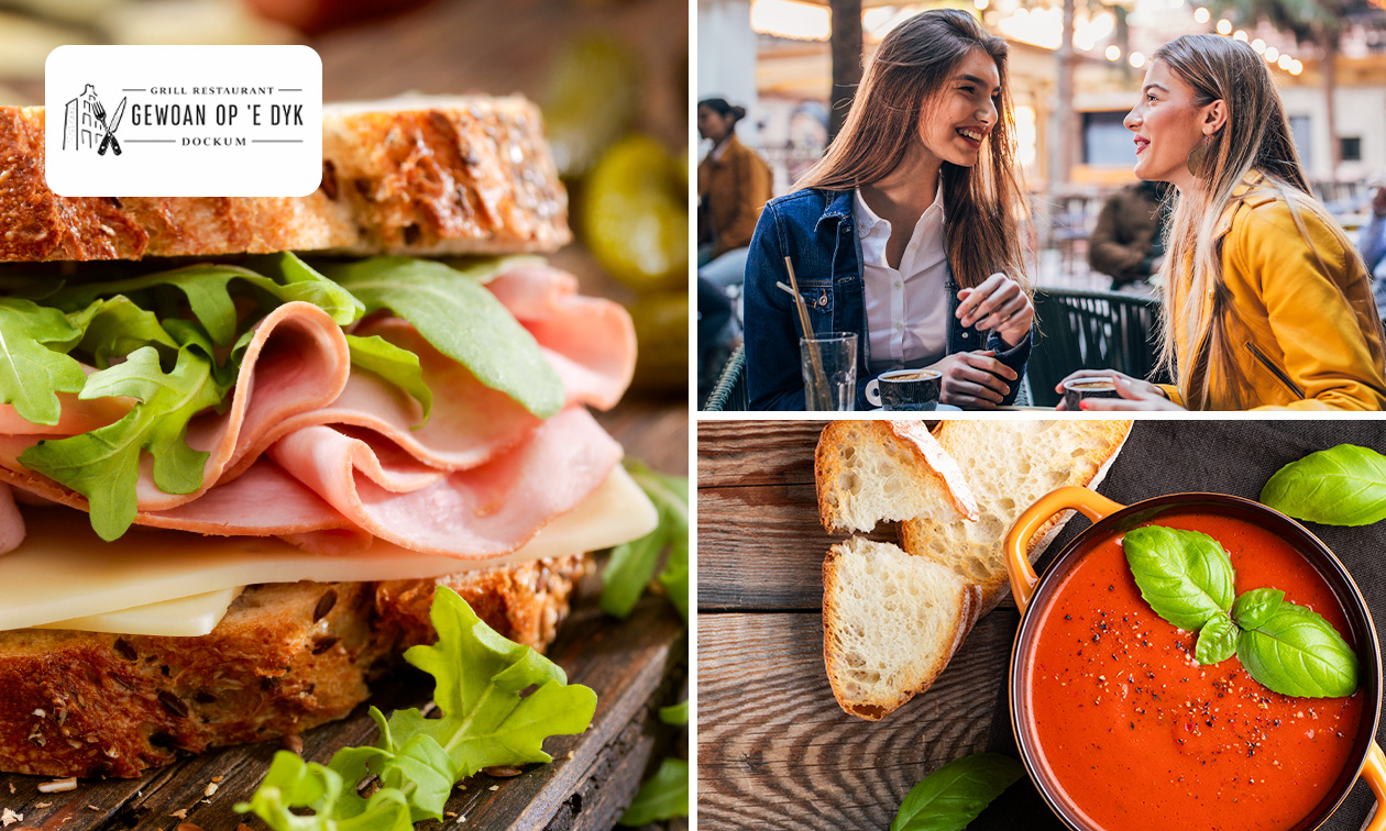 2-gangen keuzelunch of 12-uurtje bij Gewoan op 'e dyk