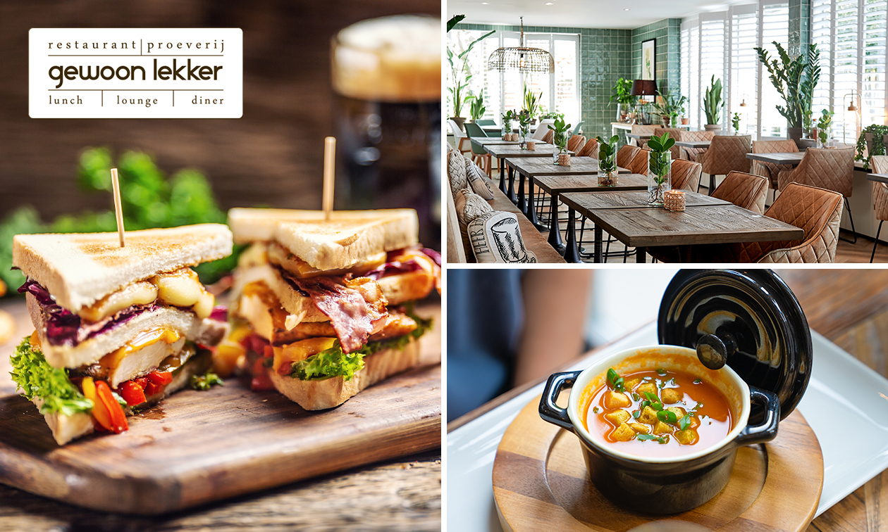 2- of 3-gangen keuzelunch bij Gewoon Lekker