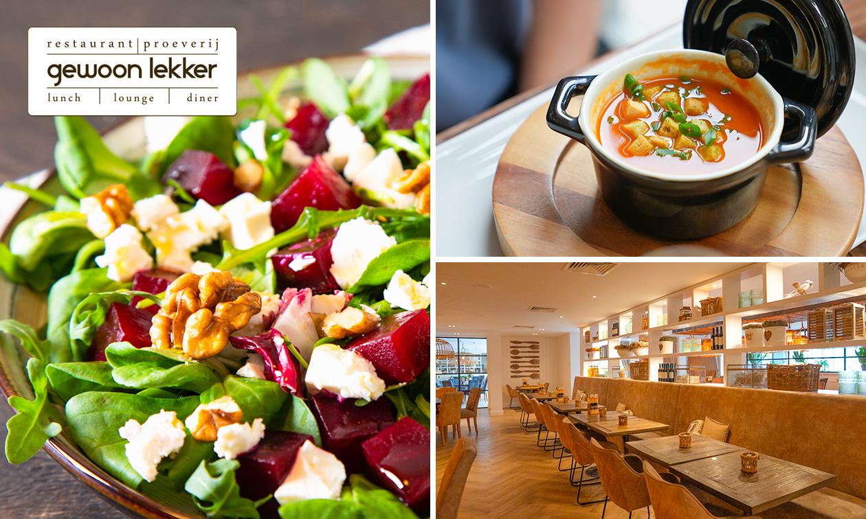 2-gangen keuzelunch met maaltijdsalade bij Gewoon Lekker