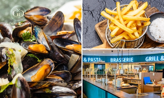 Moules + sauce + frites au Global & Good Restaurant