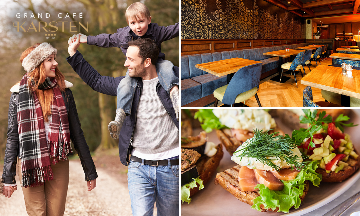 Wandelarrangement + warme drank + 2-gangenlunch bij Grand Café Hotel Karsten