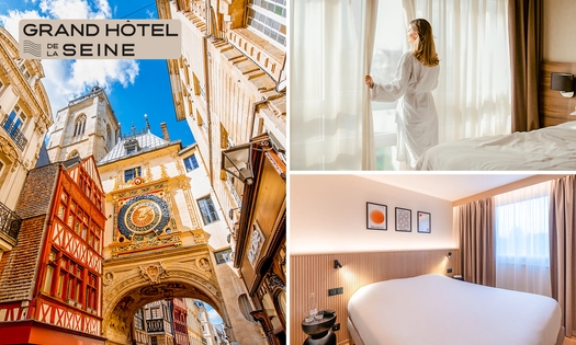 Overnachting voor 2 + ontbijt + welkomstcocktails + late check-out in Rouen