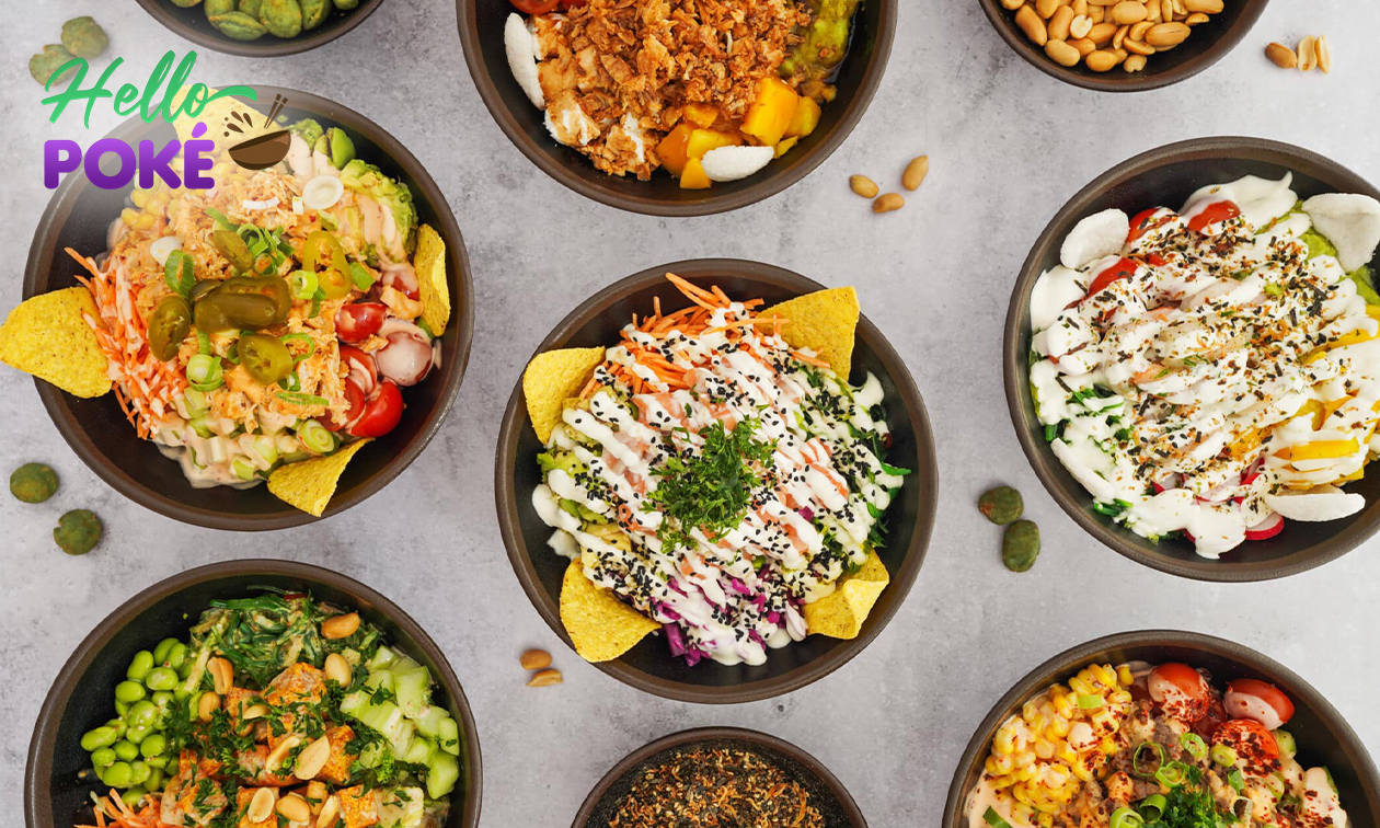 Pokébowl + frisdrank voor afhaal of dine-in bij Hello Poké